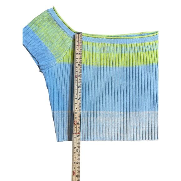 Daily Practice by Anthropologie Tuvalu Cropped Sweater Sz XS Green Blue - Picture 7 of 10